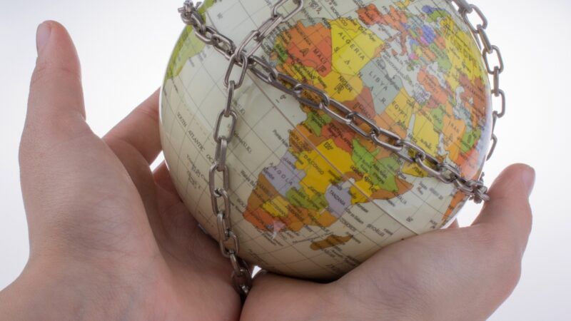 A globe in chains