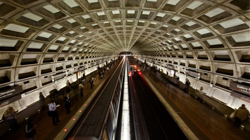 Inside a DC metro station