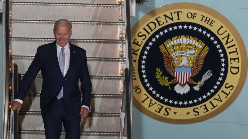 Joe Biden steps off of Air Force One