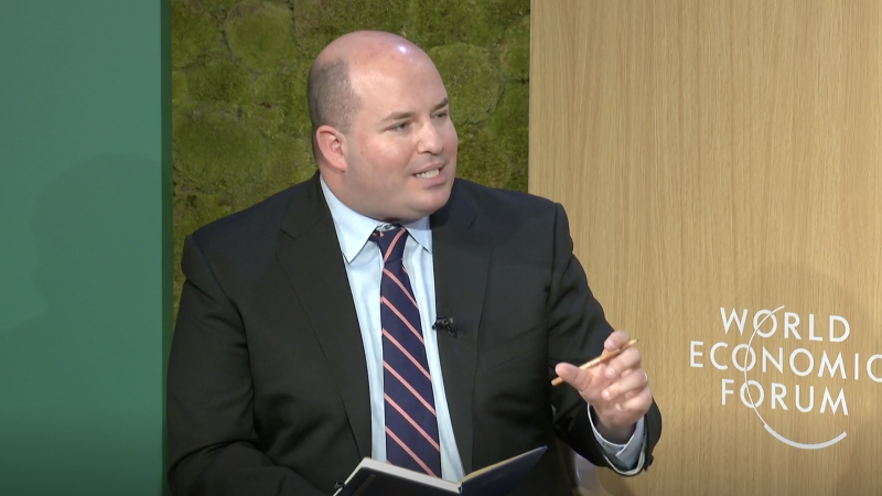 Brian Stelter at the World Economic Forum | Screenshot via WEF