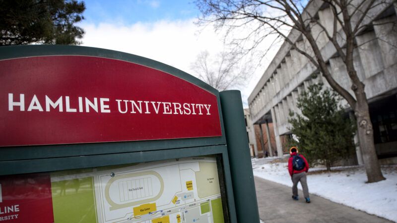 Hamline University sign | Glen Stubbe/ZUMA Press/Newscom