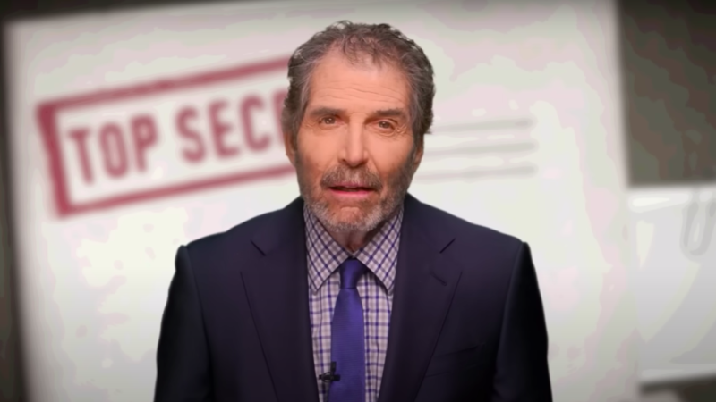 John Stossel is seen in front of a document labeled top secret