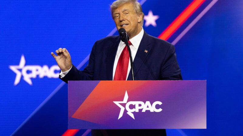 Donald Trump speaking at CPAC 2023 | Julia Nikhinson - CNP/Sipa USA/Newscom