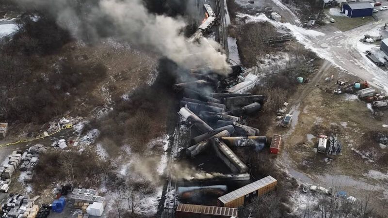 In response to the East Palestine derailment, J.D. Vance and Sherrod Brown are pushing a bill to impose costly new regulations on railroads without making them safer. | CHINE NOUVELLE/SIPA/Newscom