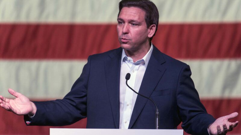 Florida Gov. Ron DeSantis speaks at a book event in Davenport, Iowa. | Brian Cahn/ZUMAPRESS/Newscom