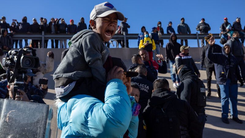 Migrant child cries at U.S. border