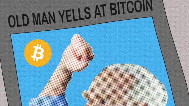 If you're getting Satoshi's name wrong and comparing bitcoin to Enron, you might not know what you're talking about. | Illustration: Lex Villena