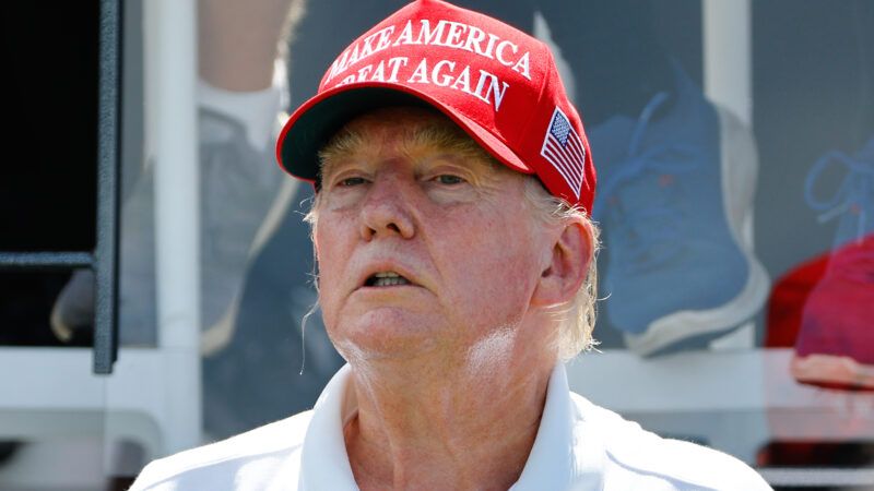 Former President Donald Trump watches golf in New Jersey | Rich Graessle/Icon Sportswire CGV/Rich Graessle/Icon Sportswire/Newscom