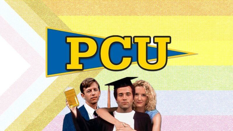 Characters and the logo from the 1992 film PCU | Illustration: Lex Villena