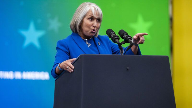 New Mexico Gov. Michelle Lujan Grisham speaks at a lectern | Chancey Bush/Albuquerque Journal/Zuma Press/Newscom