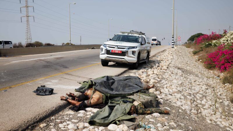 body of a man killed in Sderot, Israel | Ziv Koren/Polaris/Newscom