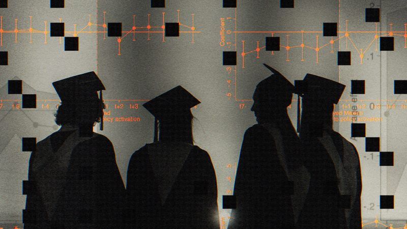 Silhouettes of college graduates | Illustration: Lex Villena; Olia Danilevich