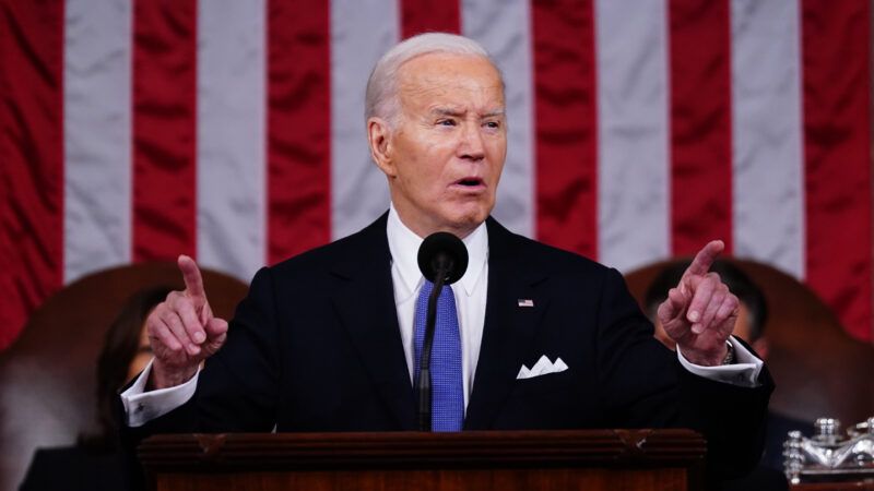 Joe Biden speaking during his 2024 State of the Union address | CNP/AdMedia/Newscom