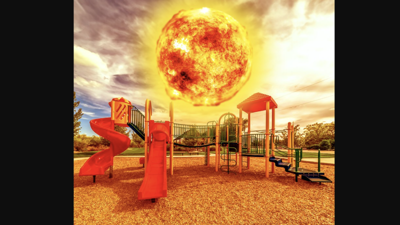 Sun hovering over a playground | Screenshot via Consumer Production Safety Commission