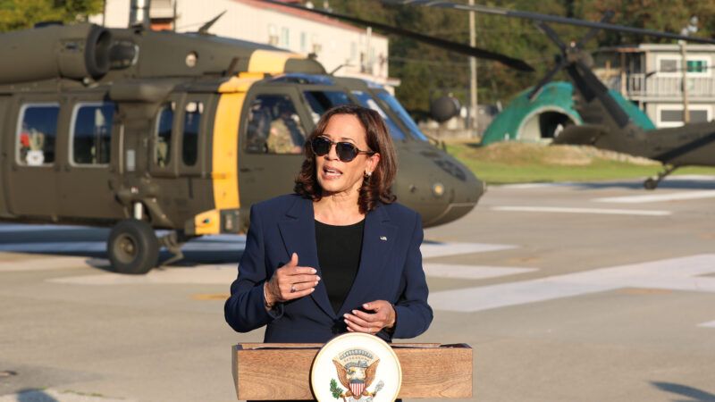 U.S. Vice President Kamala Harris gives a speech at the demilitarized zone in Panmunjom, South Korea, Sept. 29, 2022. | U.S. Army photo by Spc. Alison Strout