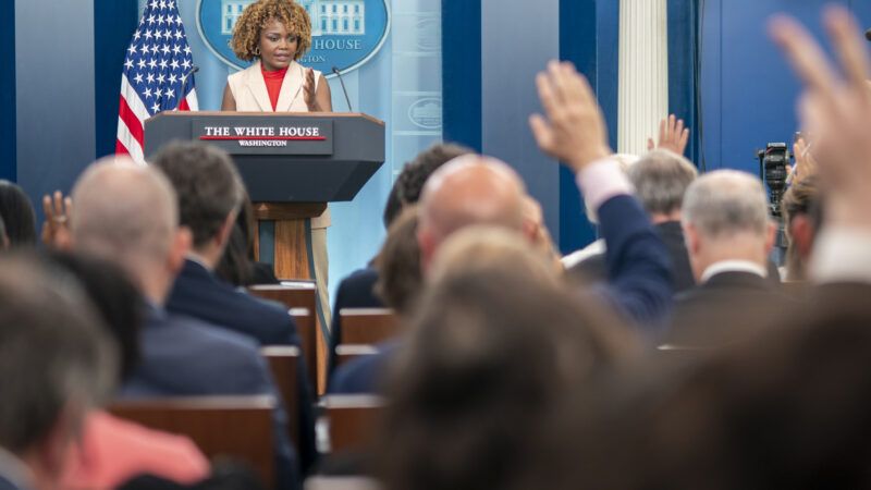 White House Press Secretary Karine Jean-Pierre speaks in the Press Briefing room | Ken Cedeno/UPI/Newscom