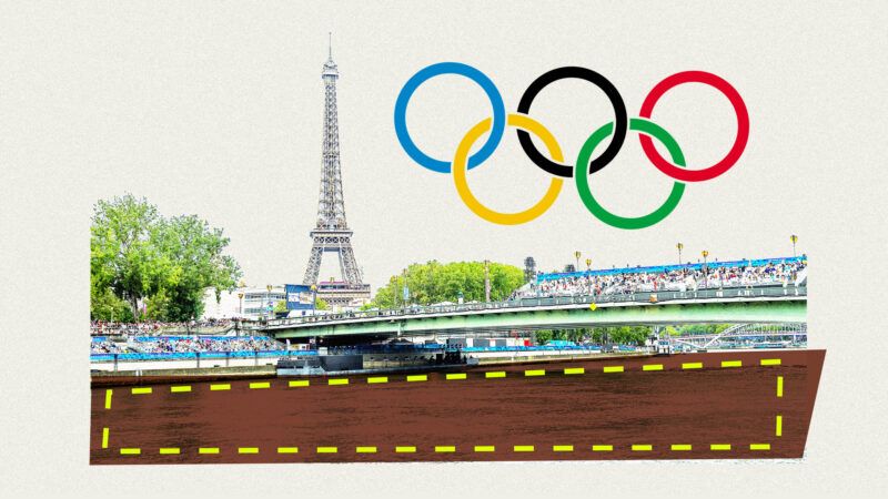 A picture of Seine river with the Olympic ringss | Yann Guillo/Starface / Polaris/Newscom
