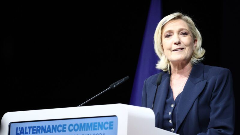 French far right leader Marine Le Pen giving a speech | Maillard/ZUMAPRESS/Newscom