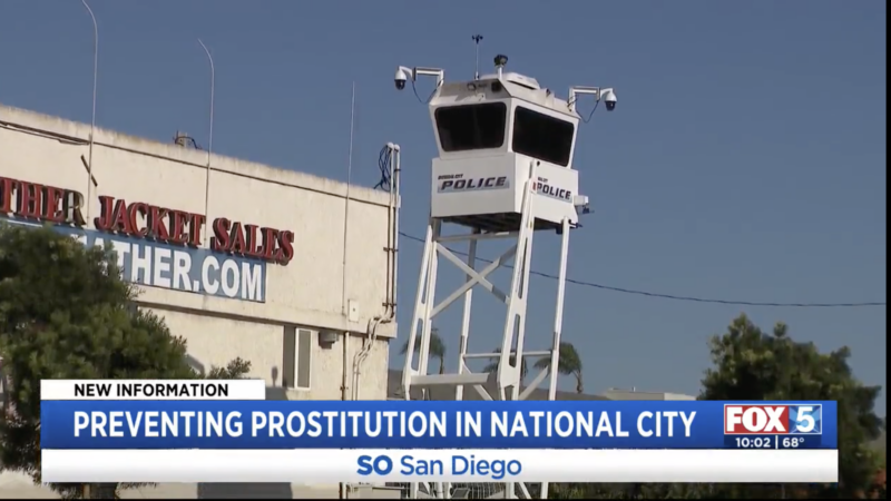 San Diego police tower to surveil sex workers | Screenshot from Fox 5 San Diego broadcast 