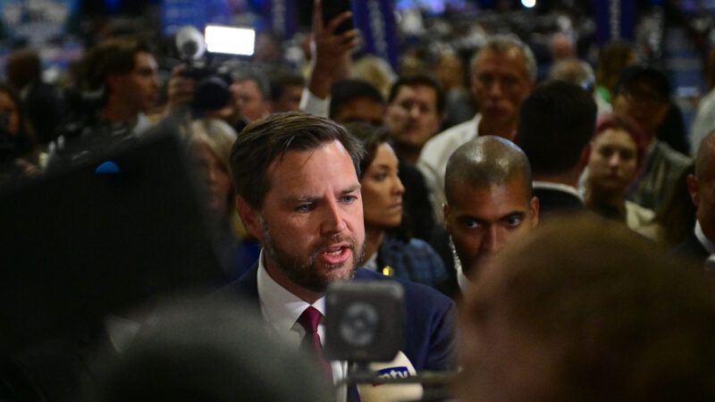 Republican vice presidential nominee J.D. Vance speaks to reporters | Bastiaan Slabbers/Sipa USA/Newscom