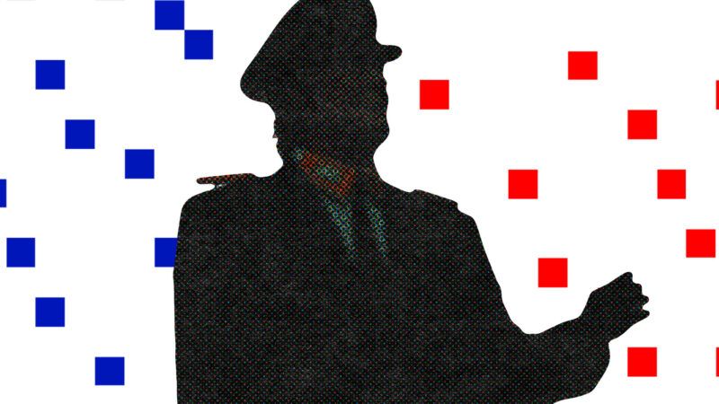 An AI-generated image of a dictator, in silhouette. | Illustration: Lex Villena; Midjourney