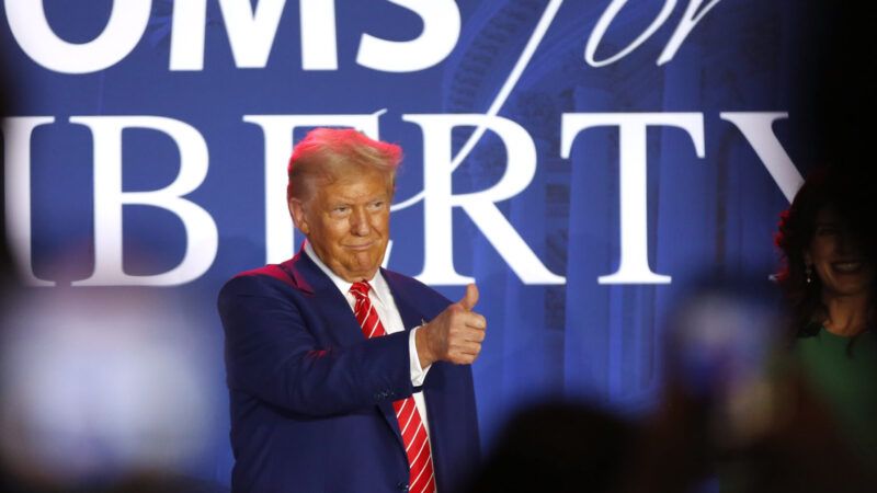 Trump giving a thumbs up at a Moms for Liberty event | Mark Alfred/ZUMAPRESS/Newscom