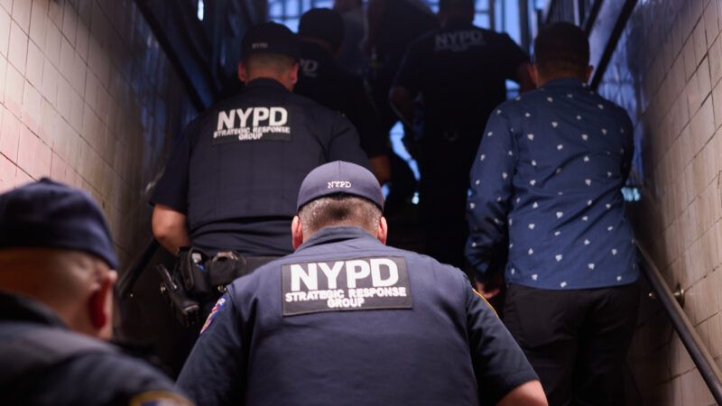 NYPD officers in a subway station in May 2023. | Edna Leshowitz/ZUMAPRESS/Newscom