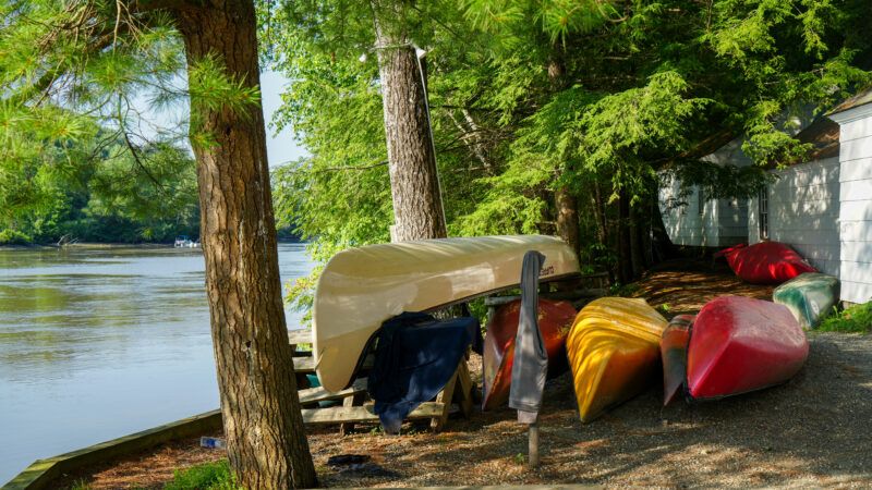 Dartmouth College canoes and nature shot | Dartmouth College Office of Communications