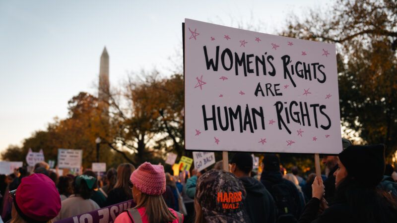 A sign saying "women's rights are human rights" at the Woman's March | Candice Tang/ZUMAPRESS/Newscom