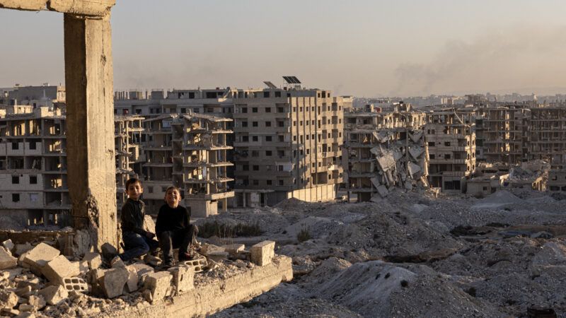 A view of the devastated area shows the Zamalka refugee camp, destroyed by the civil war in Syria, near Damascus, Syria, on December 17, 2024. | DIA Images/ABACA/Newscom