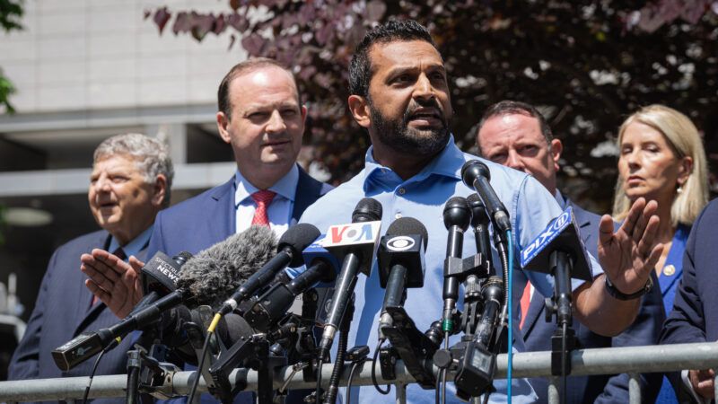 Kash Patel and other allies of the former president of the United States, Donald J. Trump speakout in support at Collect Pond Park in New York City, NY. May 20, 2024. | Steve Sanchez/Sipa USA/Newscom