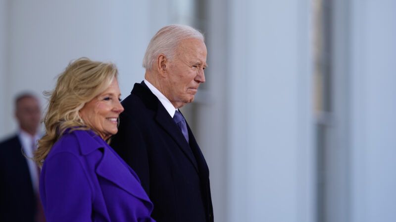 Former President Joe Biden with his wife, Jill, at Donald Trump's second inauguratuon | Will Oliver/Pool via CNP/Sipa USA/Newscom