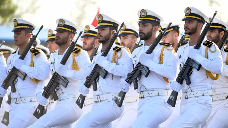 Iranian soldiers march during a military parade in Tehran, capital of Iran, Sept. 21, 2024. | Sha Dati / Xinhua News Agency/Newscom