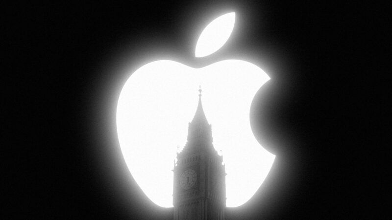 Big Ben seen in the middle of the Apple logo. | Illustration: Lex Villena; pixabay.com