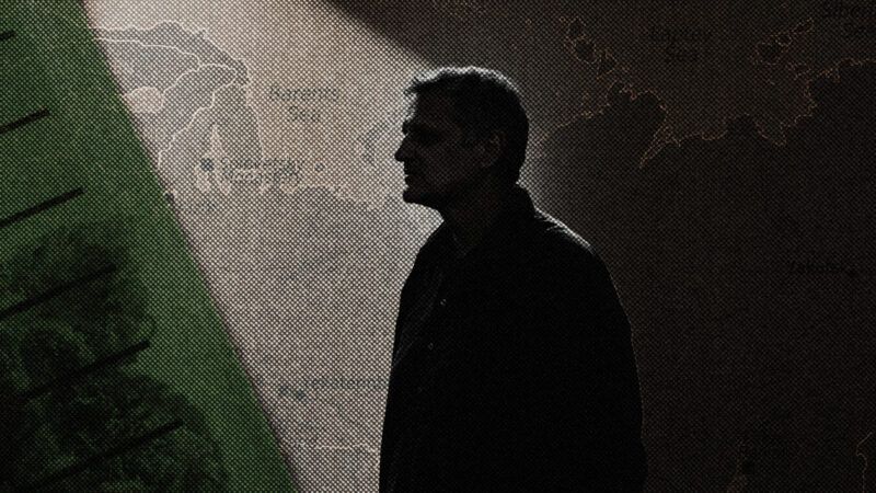 A man is seen in front of a map of Russia | Illustration: Lex Villena; Midjourney, Jess Loiterton, Peter Fitzgerald (CC BY-SA 2.5)