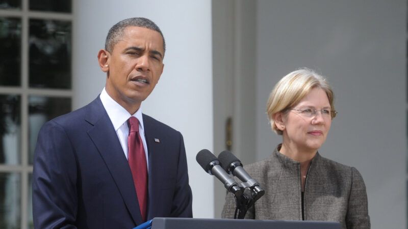 Barack Obama and Elizabeth Warren | KEVIN DIETSCH/UPI/Newscom