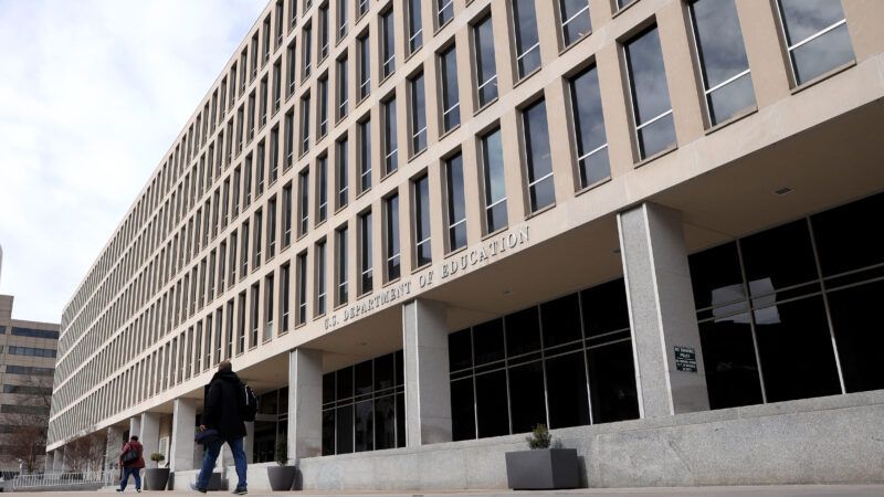 People pass in front of the Lyndon Baines Johnson Department of Education Building in Washington, D.C. | Gent Shkullaku/ZUMAPRESS/Newscom