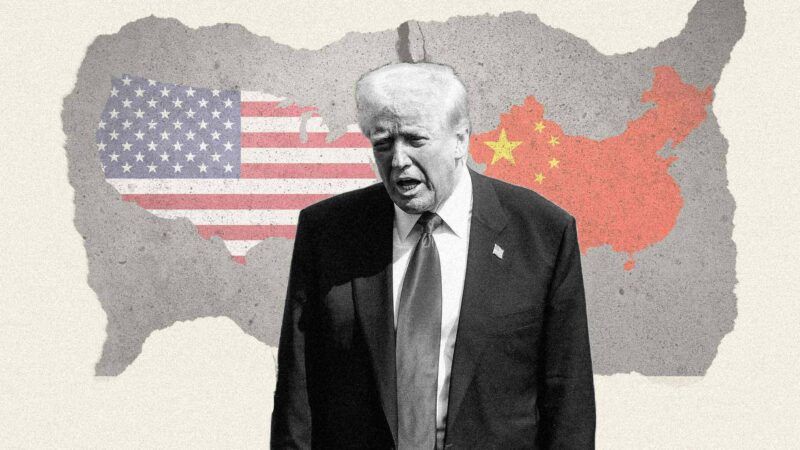 An illustration of Donald trump in front of the U.S. and China An illustration of Donald trump in front of the U.S. and China | llustration: Eddie Marshall | LENIN NOLLY | SIPA | Newscom |Tomasragina | | Dreamstime.com