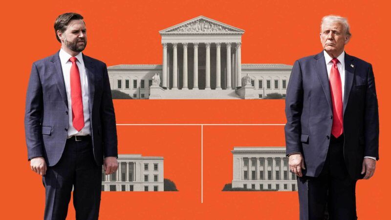 J.D. Vance and Donald Trump, with the Supreme Court between them | Illustration: Eddie Marshall | Ken Cedeno | UPI | Newscom | ChatGPT