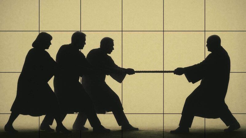 Silhouette judicial figures tugging a rope | Eddie Marshall | ChatGPT