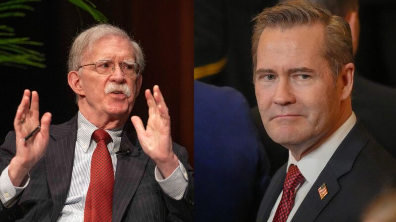L: John Bolton. R: Mike Waltz. | Bob Daemmrich/ZUMAPRESS/Newscom; Andrew Leyden/ZUMAPRESS/Newscom