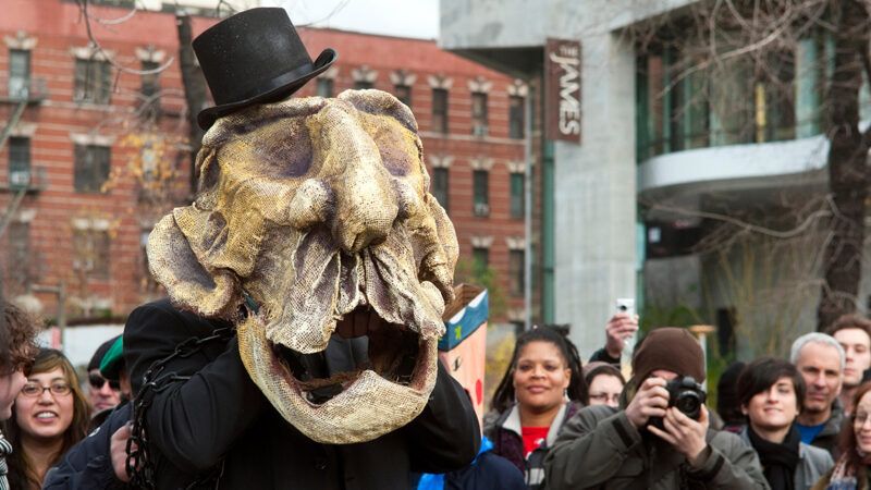 book1 | Photo: Puppet playing the role of Nelson Rockefeller in “Occupy: A Christmas Carol”; Stacy Walsh Rosenstock/Alamy