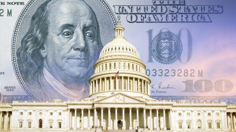 A 0 bill is seen behind the U.S. Capitol | ID <a href="https://www.dreamstime.com/stock-photo-digital-composite-u-s-capitol-one-hundred-dollar-bill-image52314336">52314336</a> ©  <a href="https://www.dreamstime.com/americanspirit_info">Joe Sohm</a> | <a href="https://www.dreamstime.com/">Dreamstime.com</a>
