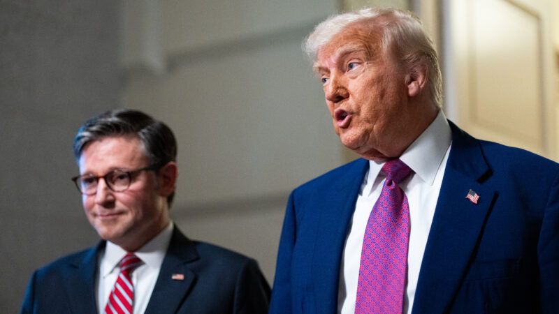 Speaker of the House Mike Johnson stands next to President Donald Trump | Bill Clark/CQ Roll Call/Newscom