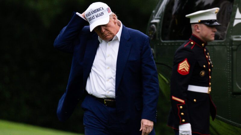 President Donald Trump crosses the South Lawn after exiting Marine One at the White House in Washington, DC on Sunday, May 25, 2025. | Sipa USA/Newscom