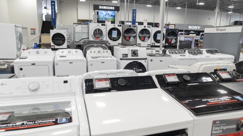 The appliance showroom in a Best Buy, with rows of washers and dryers. The appliance showroom in a Best Buy, with rows of washers and dryers. | Lev Radin/ZUMAPRESS/Newscom
