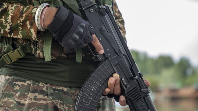 Indian paramilitary soldier stands alert in Srinagar, the summer capital of Jammu and Kashmir. May 10, 2025. | Faisal Bashir/ZUMAPRESS/Newscom