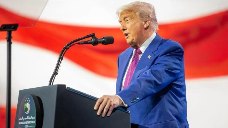 Donald Trump participates in the Saudi-US Investment Forum in Riyadh, Saudi Arabia, on May 14, 2025. | Saudi Press Agency/ZUMAPRESS/Newscom