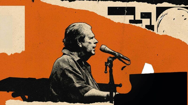 Brian Wilson sits at a piano and sings into a microphone against an orange background |  Eddie Marshall | Fabio Diena | Dreamstime.com | ChatGPT
