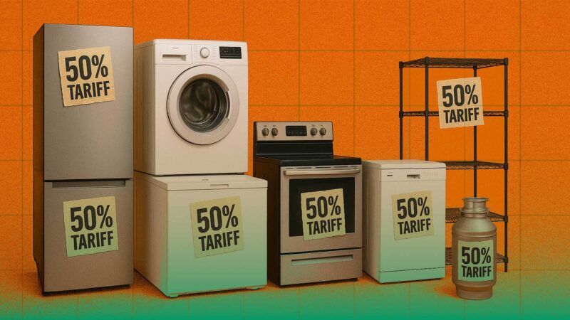 Illustration of kitchen and home appliances subject to President Donald Trump's tariffs | Illustration: Eddie Marshall | ChatGPT